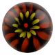 Orange And Yellow Inside Flower Glass Wine Stopper
